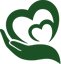 Heart on the palm icon
